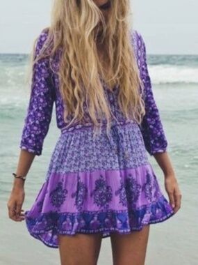Arnhem Florence Mini Dress Opal Purple Size Medium